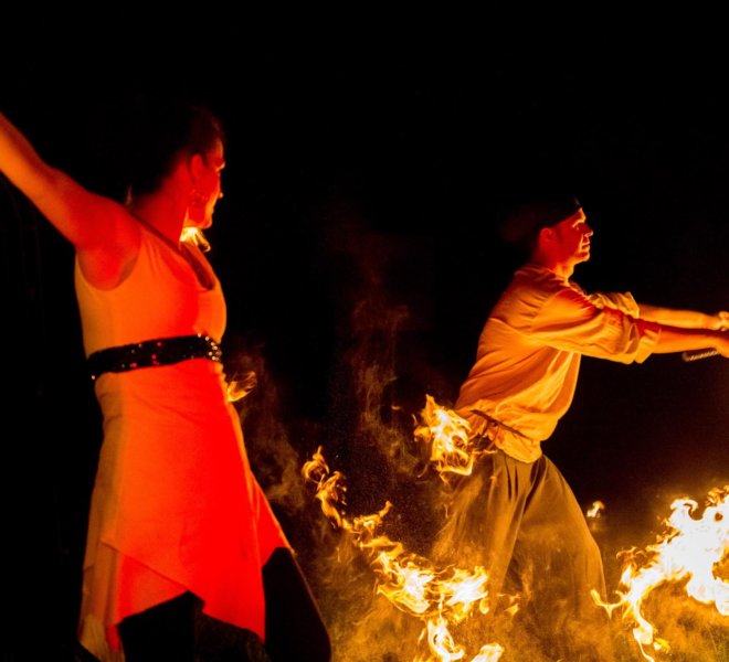 Choreo Brautpaar bei Feuershow in Solingen