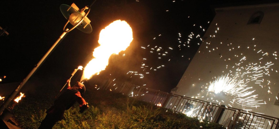 Feuerspucker bei der Museumsnacht Dortmund im Adlerturm